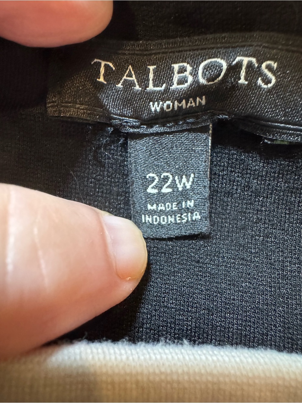 Talbots Black Shift Dress with White Trim, Size 22W - Picture 3 of 4
